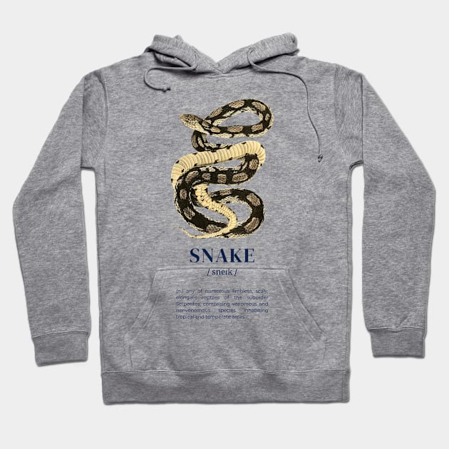 Snake - Animal Dictionary Definition Reptile Hoodie by Millusti